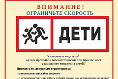 ВНИМАНИЕ: ограничьте скорость - ДЕТИ!